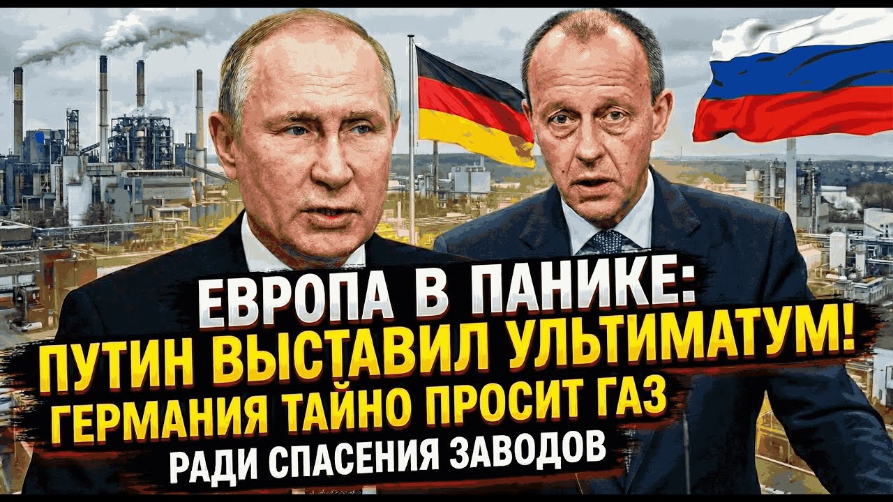 ЕВРОПА В ПАНИКЕ: Путин выставил ультиматум! Германия тайно просит газ ради спасения заводов.