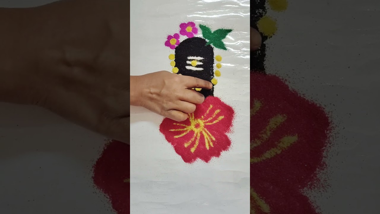 Shivaratri special rangoli|mahashivratri rangoli design#shivaratrirangoli#colours rangoli