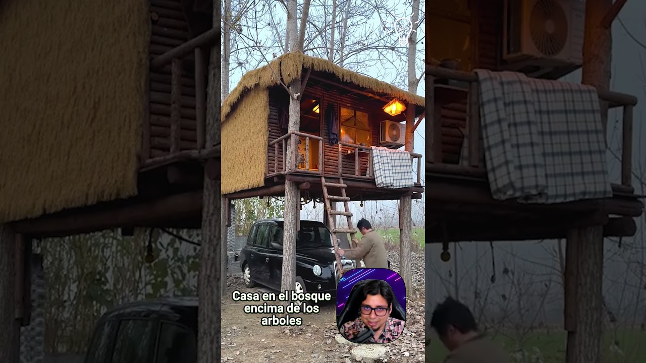 Este se&ntilde;or construyo una casa en el bosque asiatico