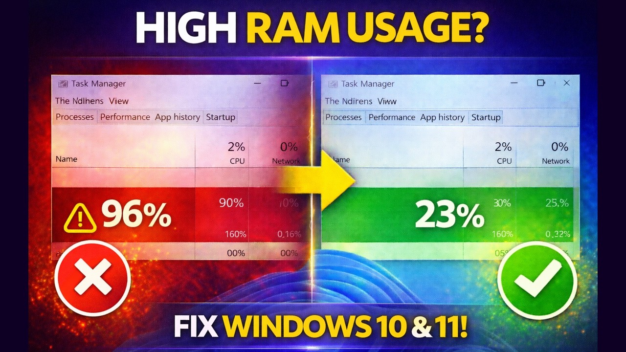 How to Fix High RAM Usage in Windows 11/10 (2026) | 10 Ways to Fix Lag! 🚀