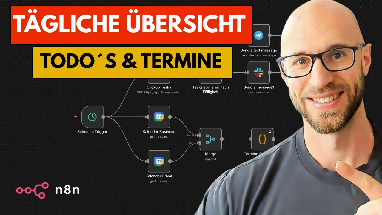 Deine tägliche Übersicht über Termine und ToDo´s auf einem Blick - n8n Anleitung