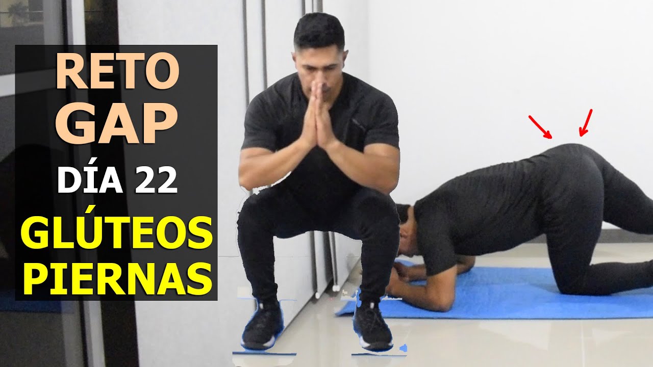 Reto GAP día 22/ Ejercicios para GLÚTEOS Y PIERNAS DURAS/ 🔥 Como entrenar el abdomen Adryán Medellín