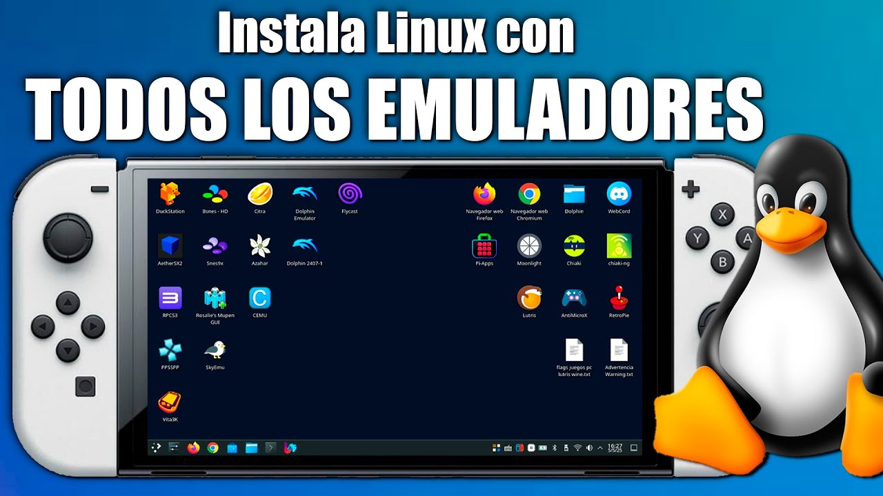 Instala Linux Ubuntu en Switch. con TODOS los EMULADORES, Lutris wine ya instalados.