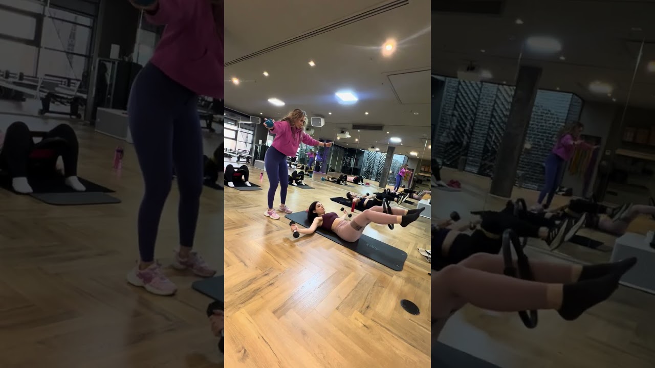 حركات روي مت پيشرفته شكم همراه سيركل و دمبل