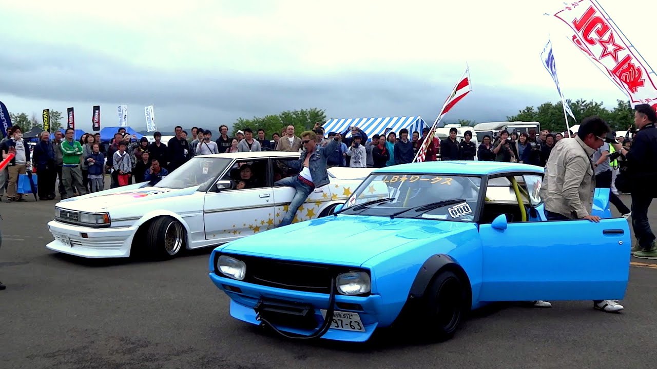 車紹介 ケンメリ LibertyWalk に、ﾔﾝキー クレスタ乱入 💎 NISSAN Skyline LB★Works VS  🎇 TOYOTA CRESTA