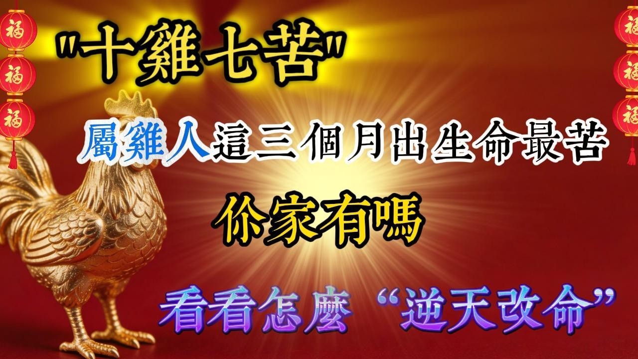 古人說‘十雞七苦’，這三個月出生的雞命都坎坷，進來看看怎麼改變！#生肖運勢#chinese calligraphy #中國書法#老年人健康#養生#老人言#生肖