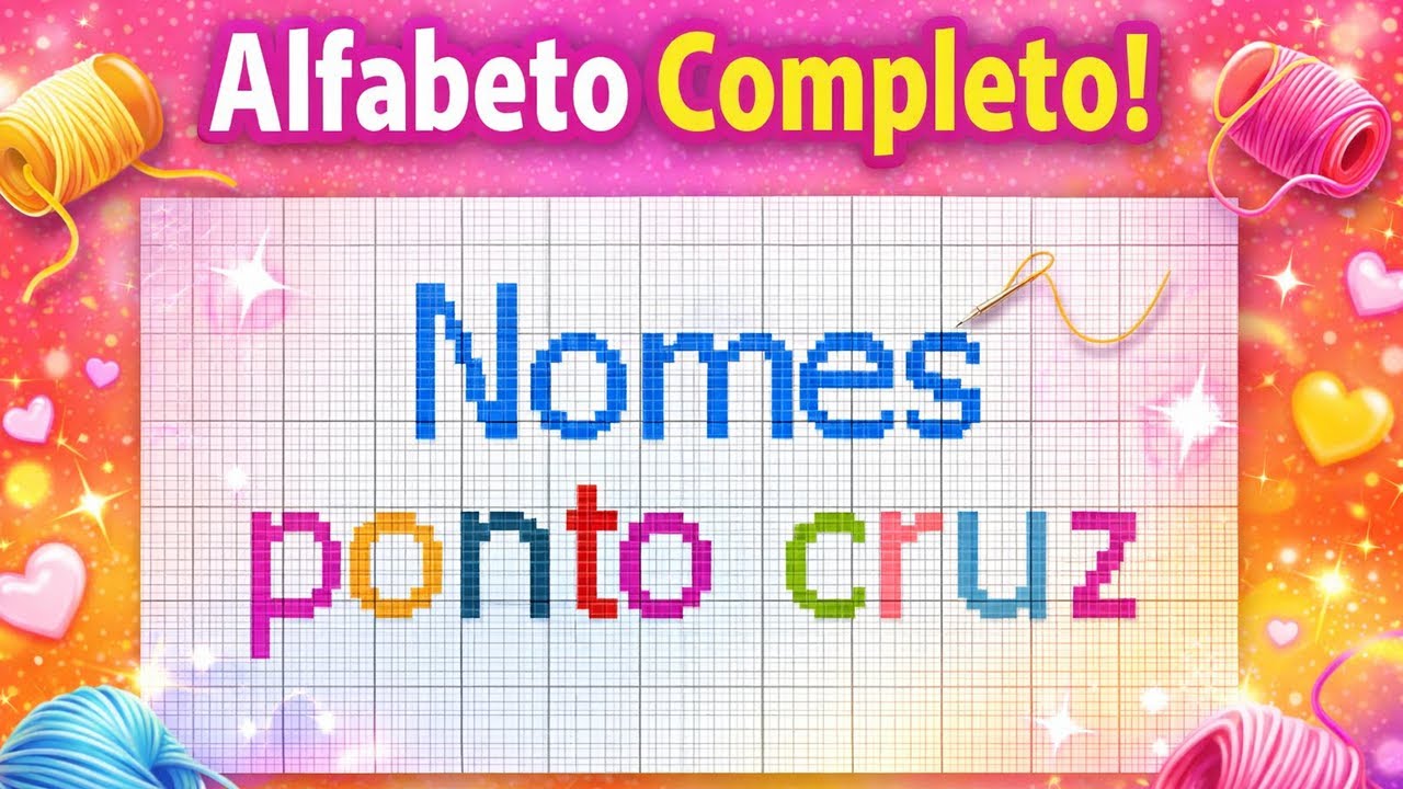 Nomes e Alfabeto em Ponto Cruz para Iniciantes