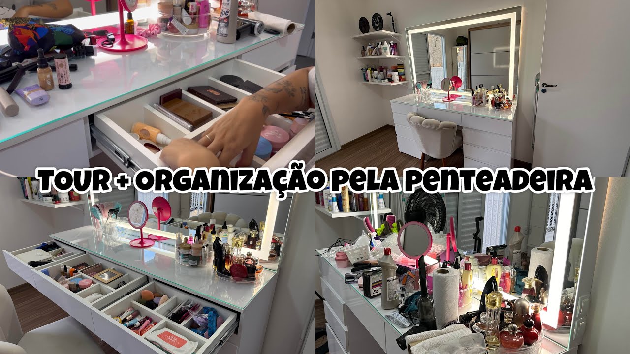 ORGANIZANDO A MINHA PENTEADEIRA NOVA + TOUR 🎀✨