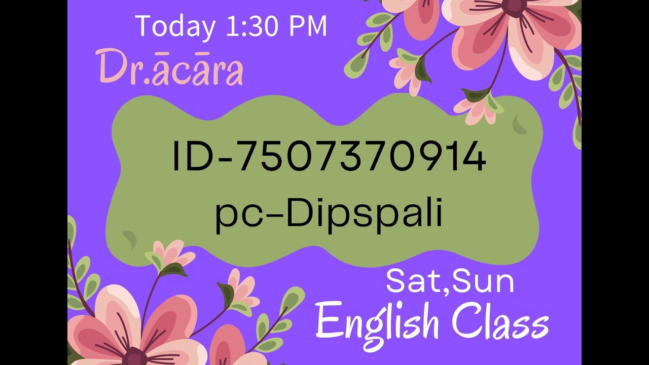 English Class : B1 Level Day (33),  (19-9-2026) by Dr Ācāra