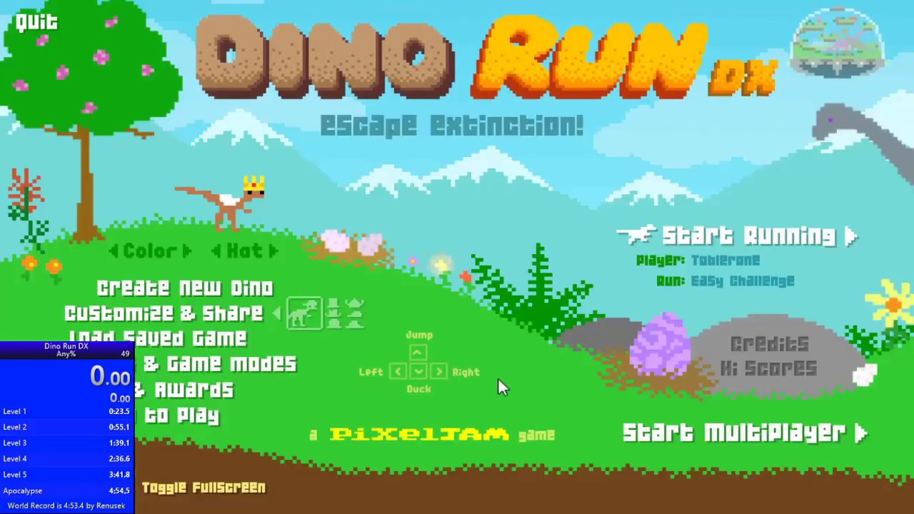 Dino Run DX Speedrun: Any% Easy 4:51.24