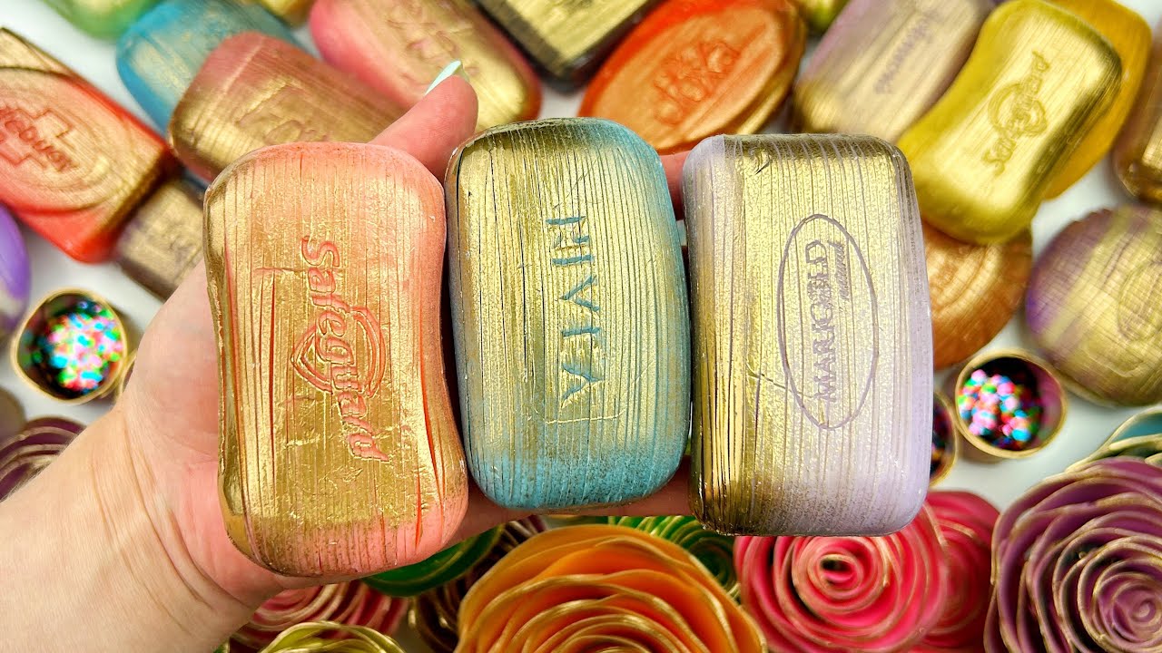 Hand crush soap stripes★Soap roses★Crushing сut soap★Cutting soap cubes★