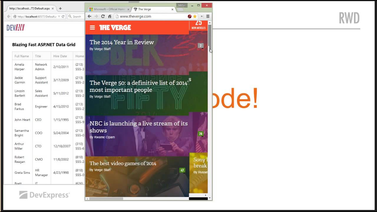 DevExpress ASP NET: Responsive Web Design