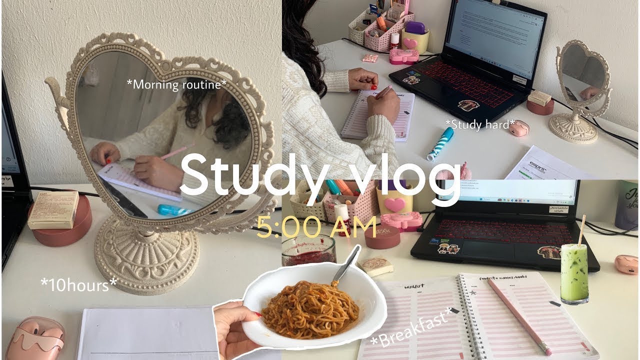 STUDY VLOG  6AM productive days in my life☕️🎧📓 final exam week 📑♡