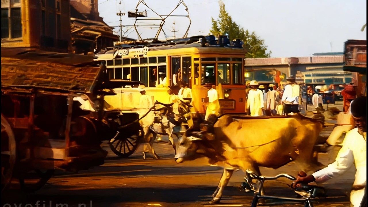 Beginilah Macetnya Surabaya 1929: Hiruk Pikuk Jalanan di Pasar Besar | Restorasi 4K & Suasana Nyata