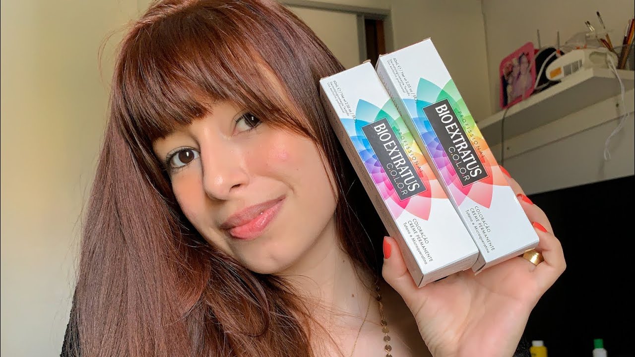 Retoque de raiz em casa marrom acobreado