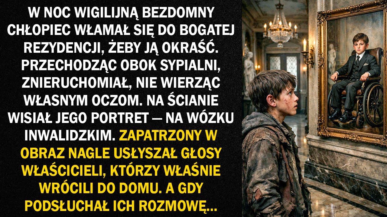 W noc wigilijną bezdomny chłopiec włamał się do bogatej rezydencji, żeby ją okraść. Przechodząc...