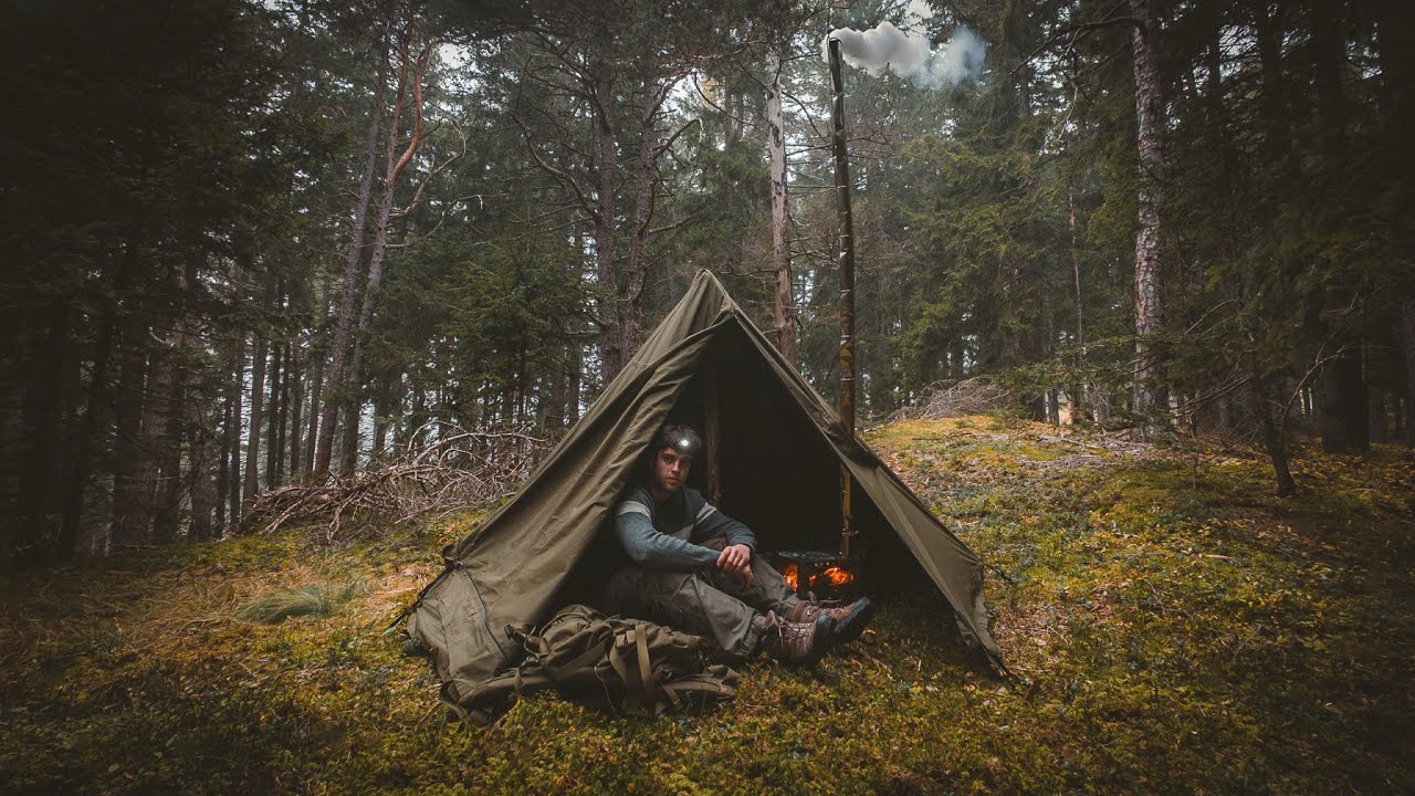 Bei –2 °C im LAVVU mit ZELTOFEN | Hot Tent Herbstbiwak