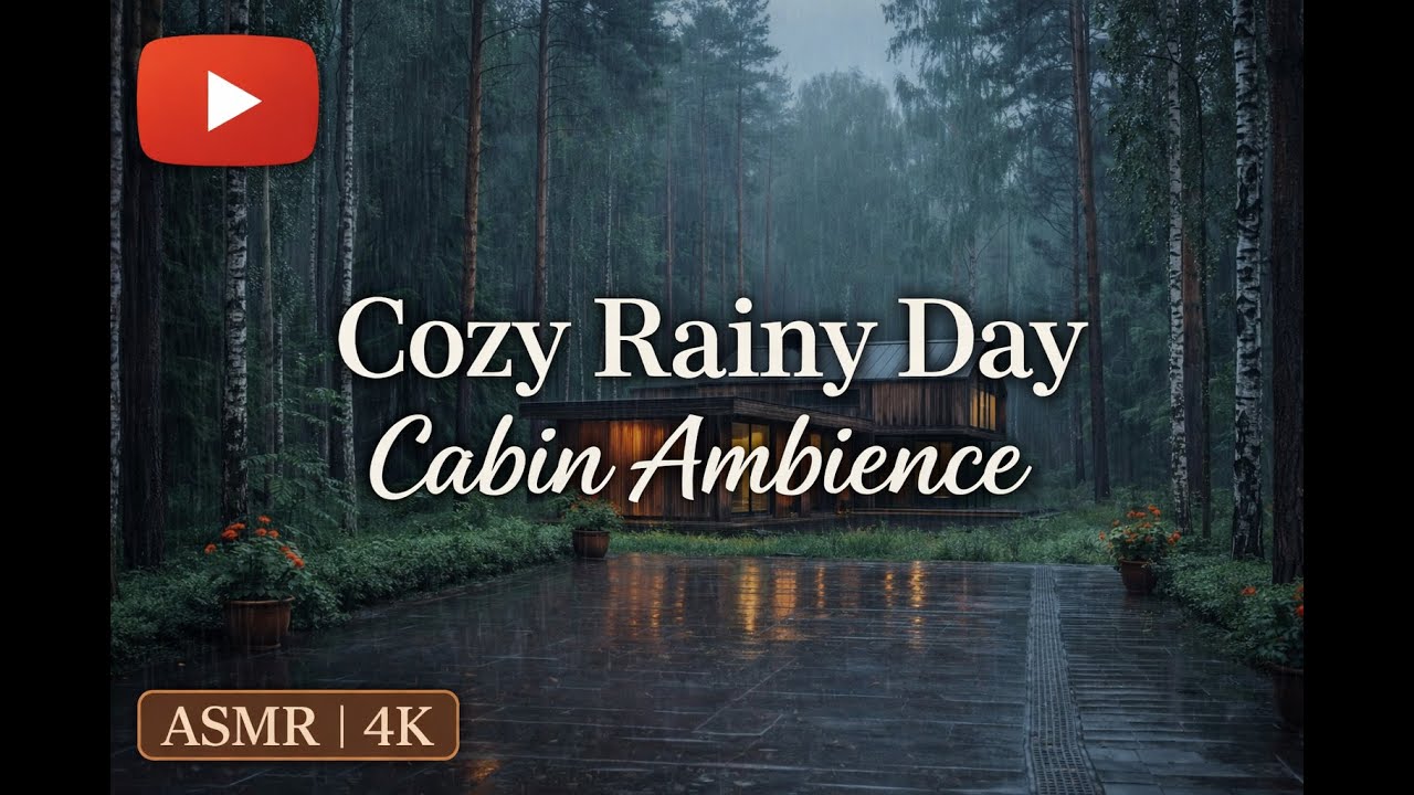 Cozy Rainy Day Cabin Ambience#3 아늑한 비오는 날의 오두막 분위기..