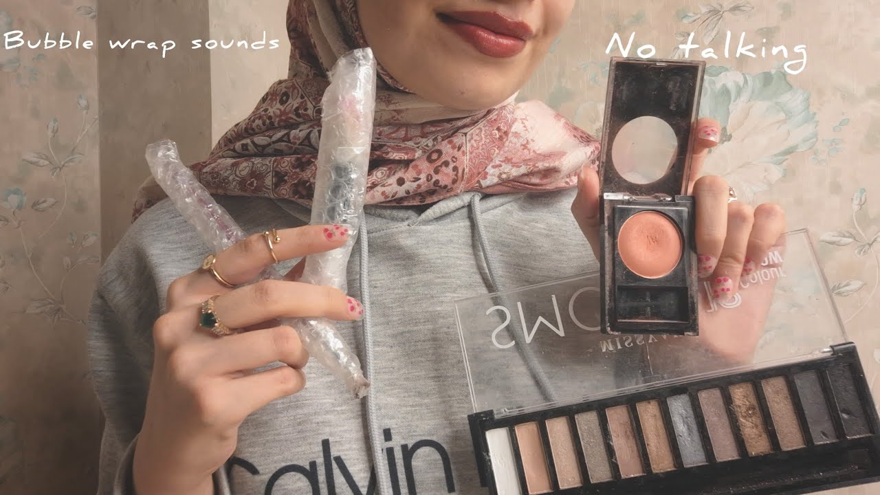 ASMR makeup with bubble wrap on camera(no talking,lofi)