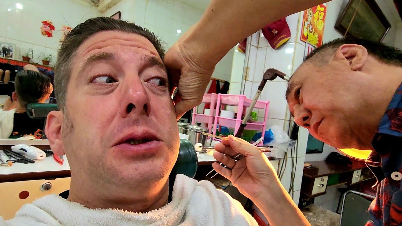 💈HAIRCUT, SHAVE & EAR CLEANING ASMR | Classic Asian Barbershop Ko Tang | Jakarta, Indonesia 🇮🇩