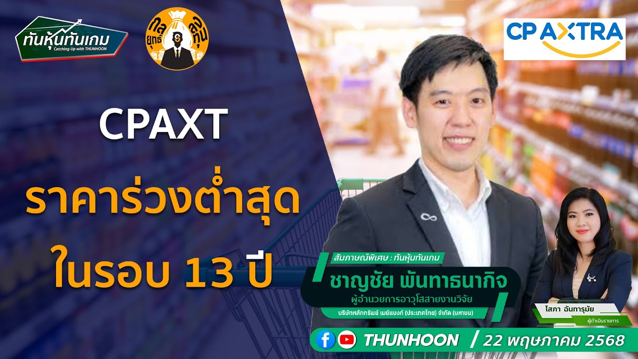 CPAXT ราคาร่วงต่ำสุดในรอบ 13 ปี  / กลยุทธ์ลงทุน / ทันหุ้นทันเกม / 22-05-68🎯