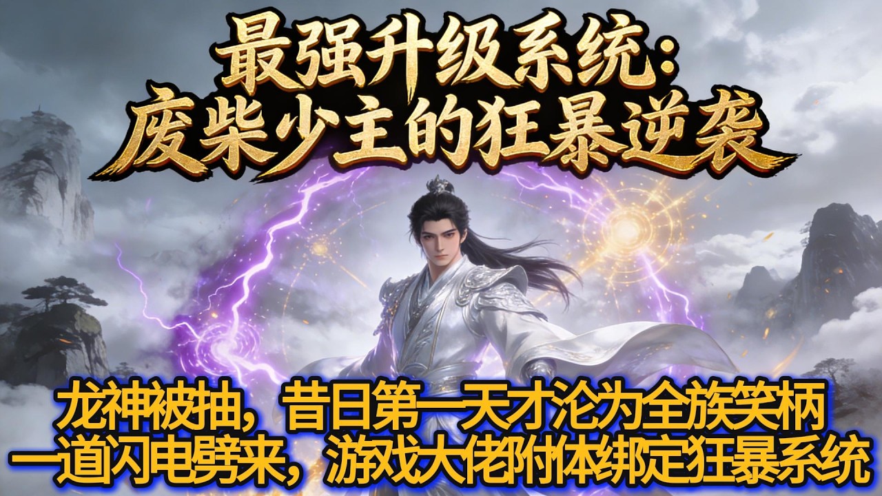 《最强升级系统：废柴少主的狂暴逆袭》丹田破碎龙神精血被抽，昔日第一天才沦为笑柄，遭至亲背叛、仇敌羞辱，连乞丐都能踩在头上！谁知一道闪电劈来，游戏大佬魂穿附体，绑定【狂暴系统】#玄幻 #穿越 #系统