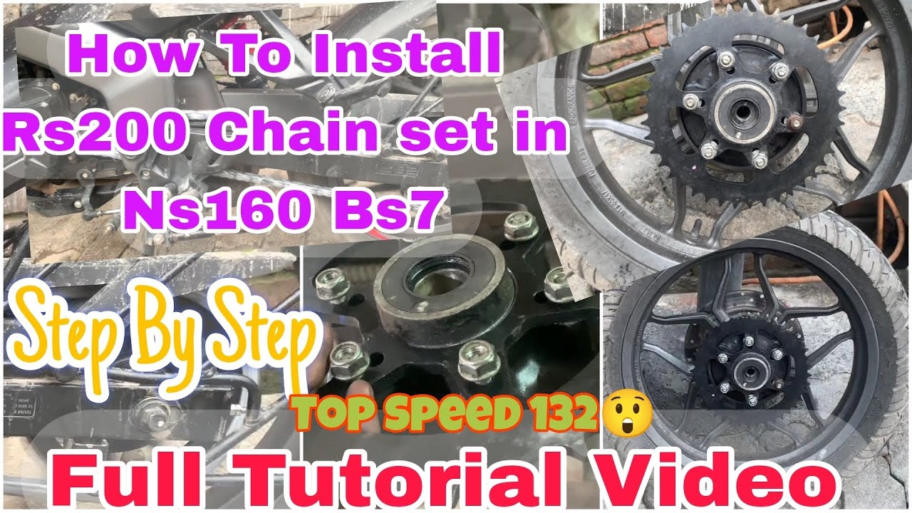 How To Install Rs200 Chain Set in Ns160 Bs7 || Full Tutorial Video Step By Step || Top Speed 132...