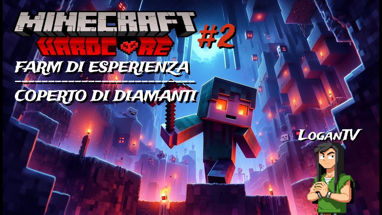 Minecraft HARDCORE #2 Ho trovato un arma Fortissima e diamanti a profusione + farm LET'S PLAY