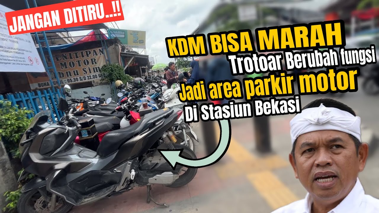 PARAH‼️TROTOAR STASIUN BEKASI DI JAJAH PARKIR LIAR MESKI ADA SPANDUK LARANGAN