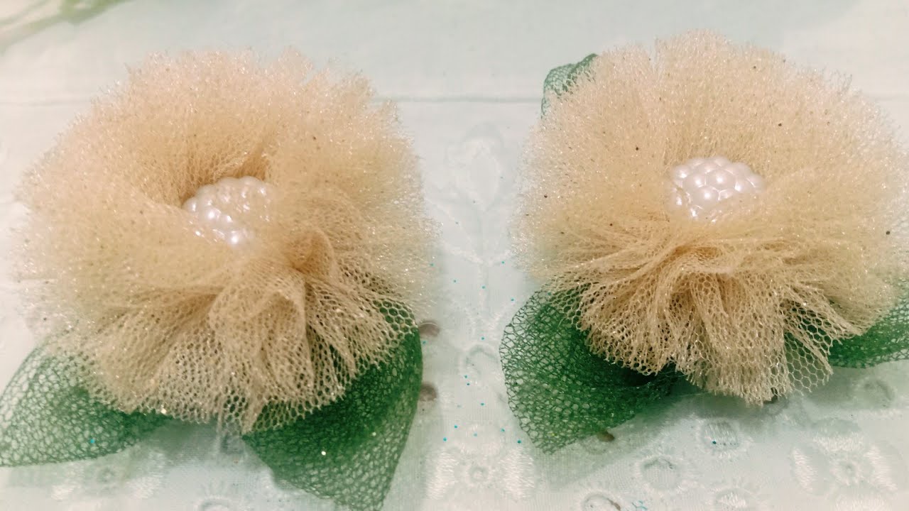 اسهل وردة🌺 من قصاقيص التل الاكثر مبيعا مشروع مربحdiy أعمال يدوية  #أعادة_تدويرFlower of tulle fabric