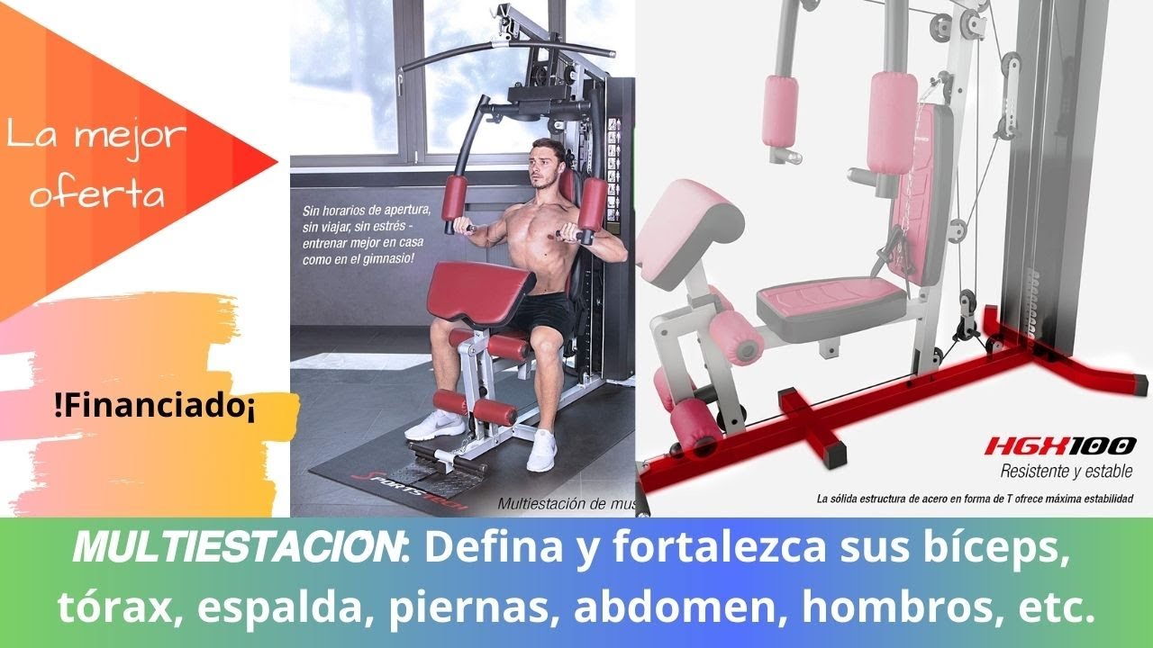 Sportstech 50en1 Multiestación para Entrenamiento Completo Gimnasio Multifuncional con Stepper