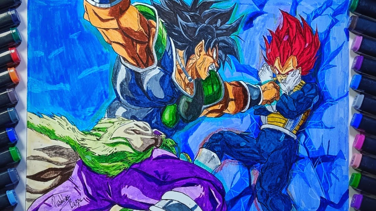 BROLY VS VEGETA SUPER SAIYAN GOD DRAWING ❤️‍🔥 | BAGRIARTS 