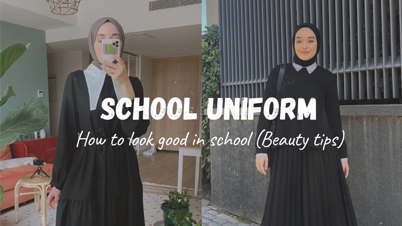 How to look good in school uniform with hijab 🌱