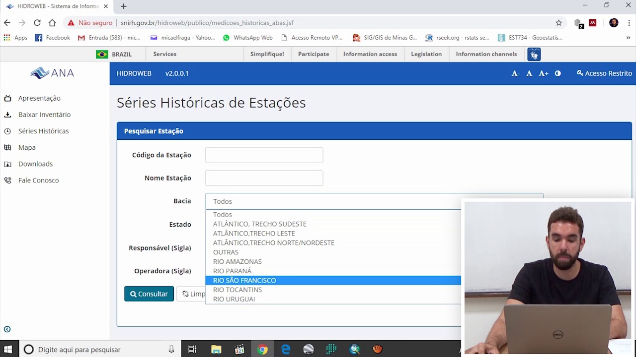 M01A02 - Obtenção de dados de vazão e precipitação pela plataforma Hidroweb (ANA)