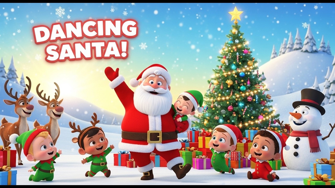 🎄 Dancing Santa Christmas Rhyme 🎶🎅 Fun Holiday Song for Babies & Toddlers | Cute Santa Dance