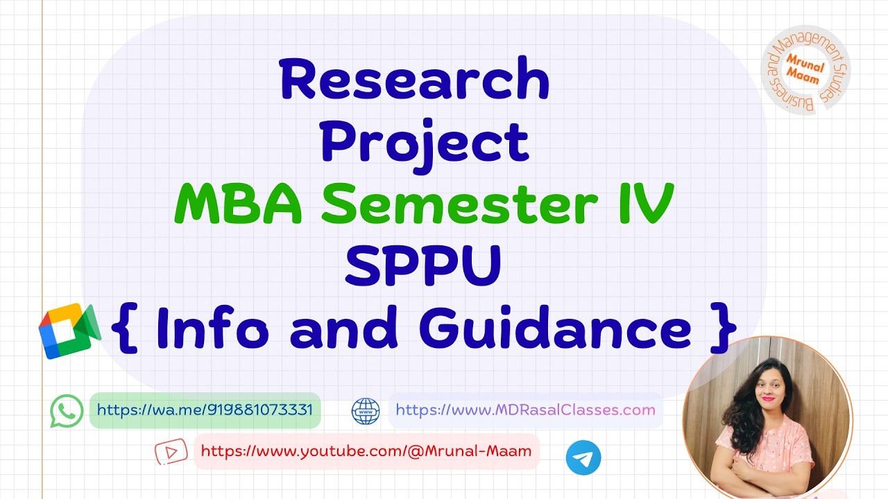 📚Research Project Step by step Guidance along with Topics Recommendations for MBA-Sem 4 SPPU📝✅
