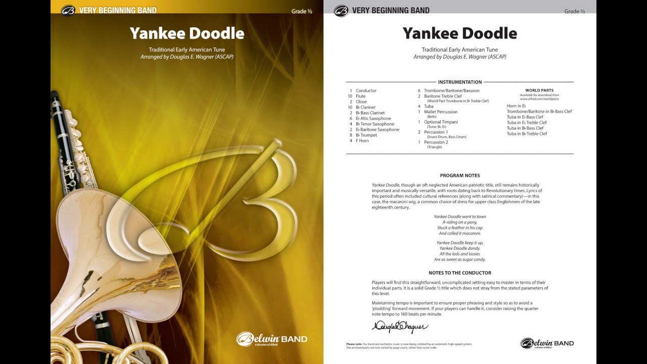 Yankee Doodle, arr. Douglas E. Wagner – Score & Sound