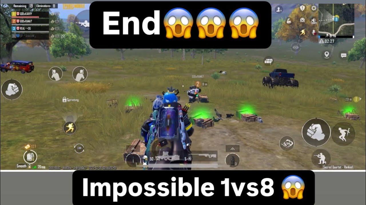 Best gameplay of my life😎.  Impossible 1vs8 at end 😱#like #subscribe