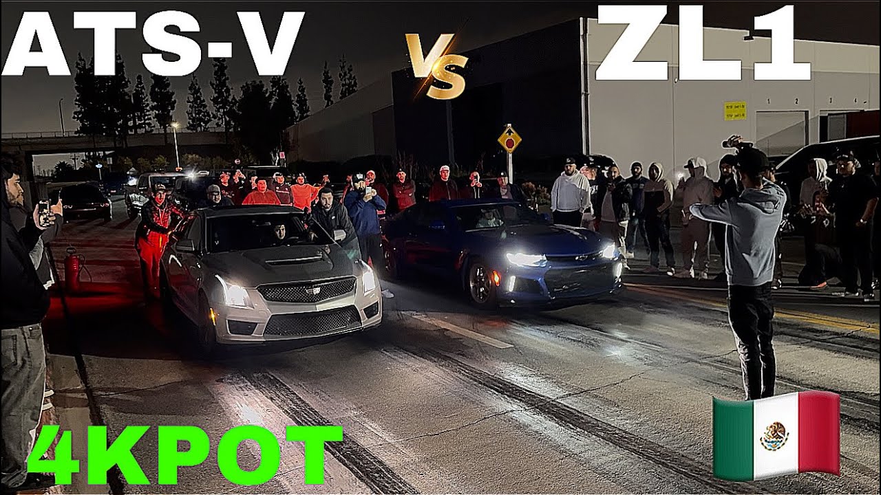 CADILLAC ATS-V VS CAMARO ZL1  4KPOT ##mexico #racingdrama #racing #dig