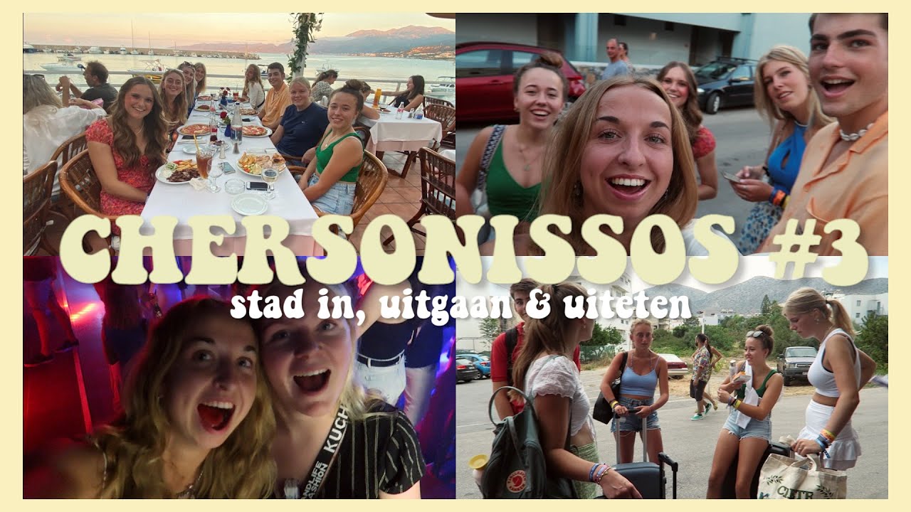 CHERSONISSOS KRETA vakantievlog #3🇬🇷 | STAD IN, UITGAAN & UITETEN! 💃🏼🍝 | Hannah Hoefnagel
