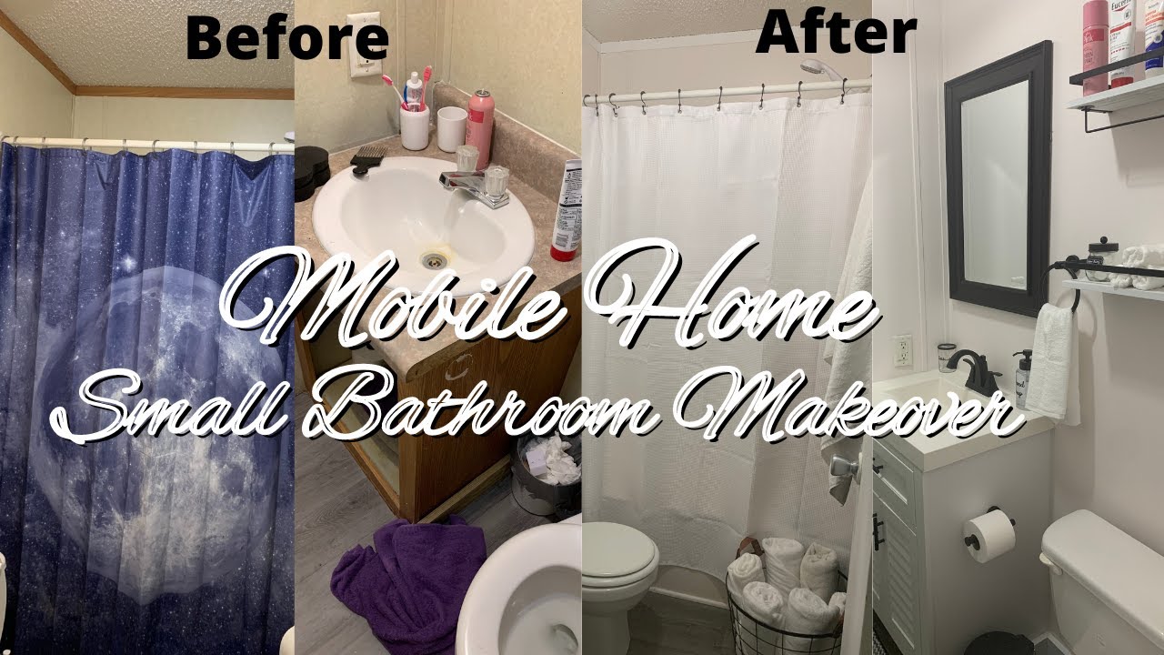SINGLE WIDE MOBILE HOME UPDATES| Budget Friendly Small Bathroom Makeover| DIY Bathroom Makeover