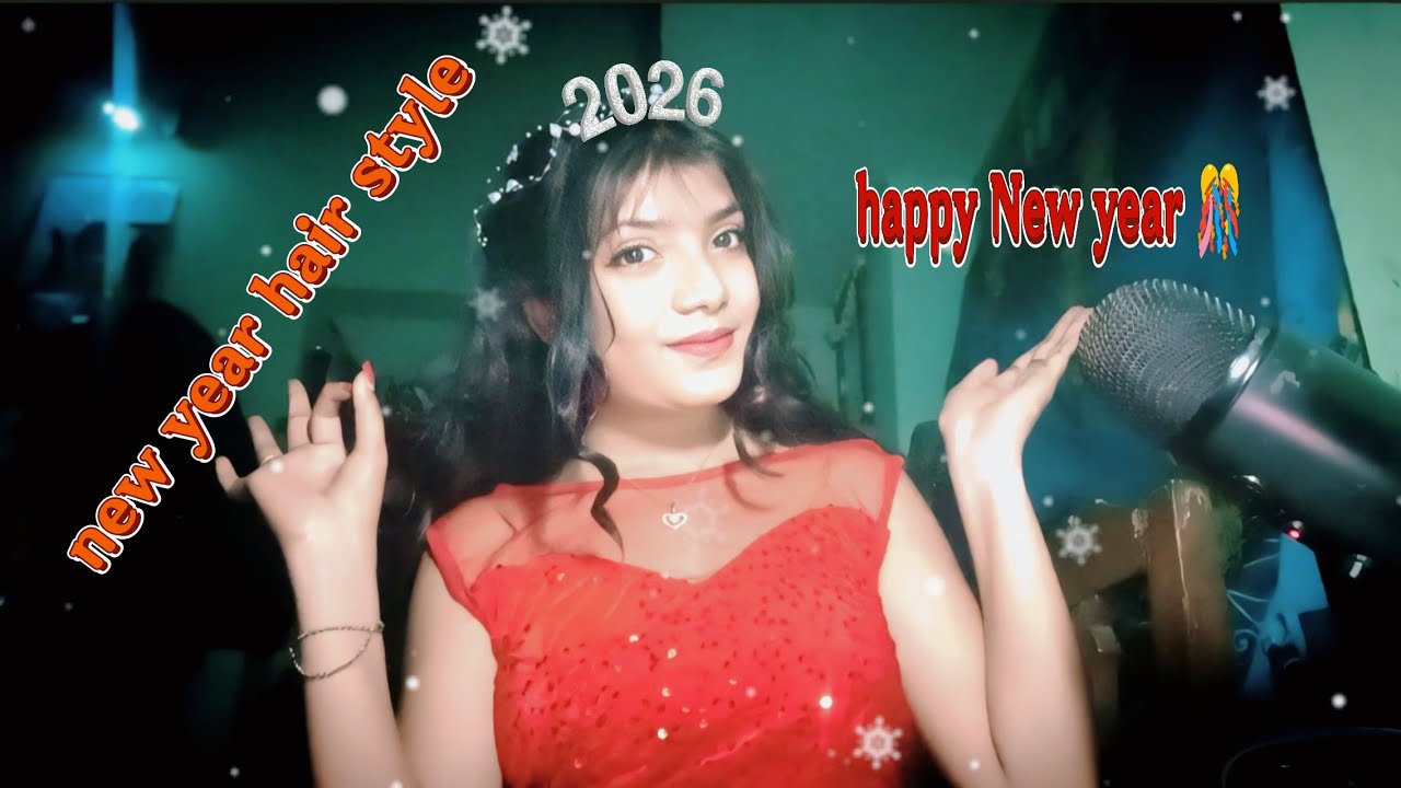 ASMR DOING MY NEW YEAR  PARTY  HAIR STYLE [personal attention]🎄 🎁⛄