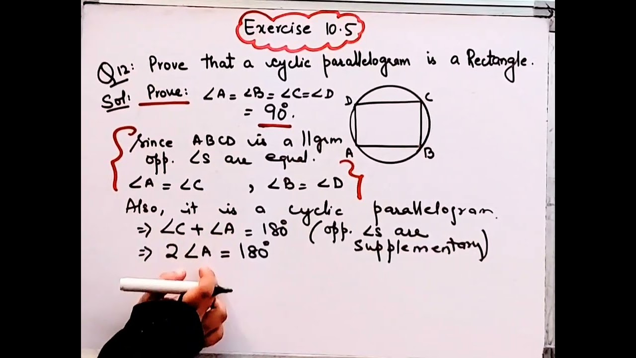 Prove that a cyclic parallelogram is a rectangle  I