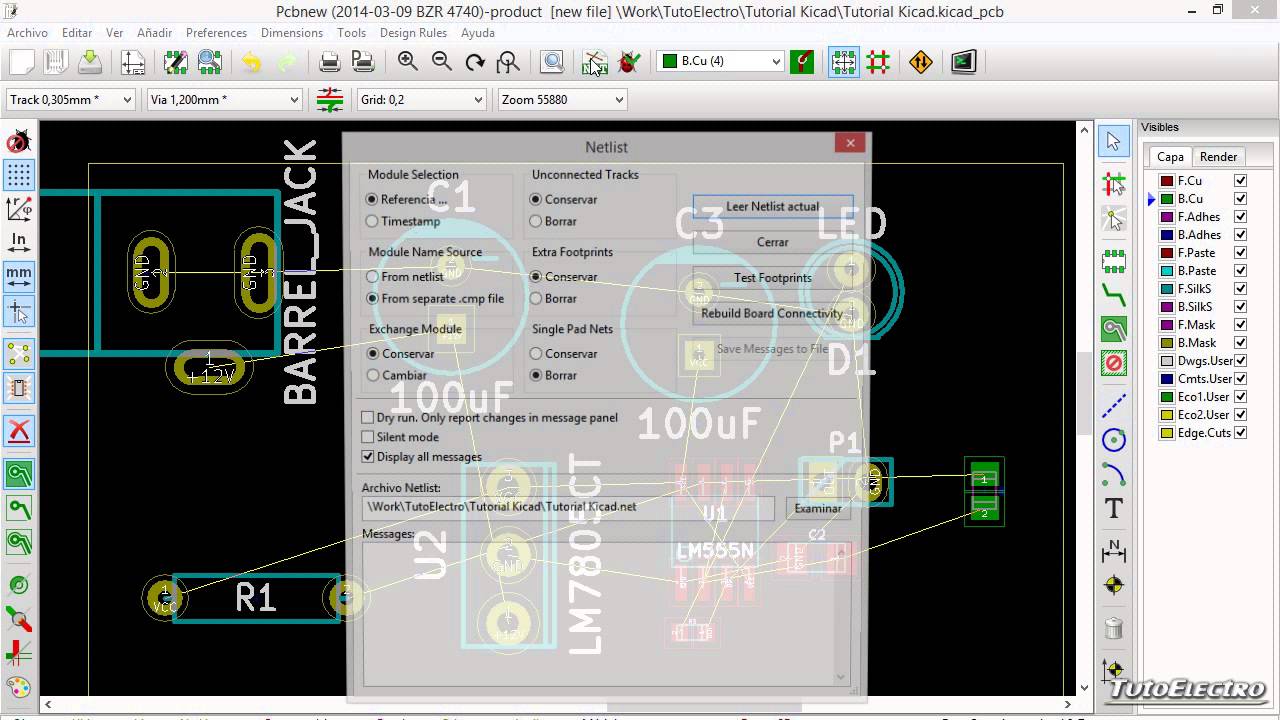 Tutorial Kicad 6, Creación del PCB con PCBNew