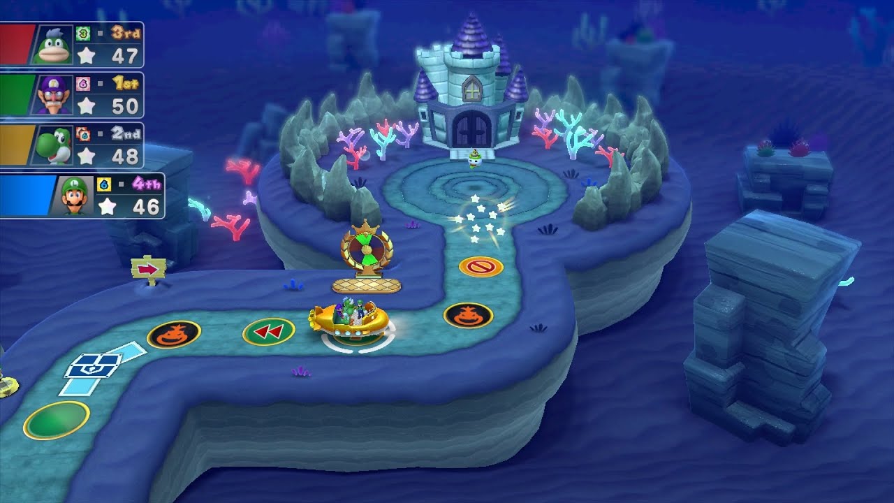 Mario Party 10 Mario Party #921 Luigi vs Spike vs Waluigi vs Yoshi Whimsical Waters Master