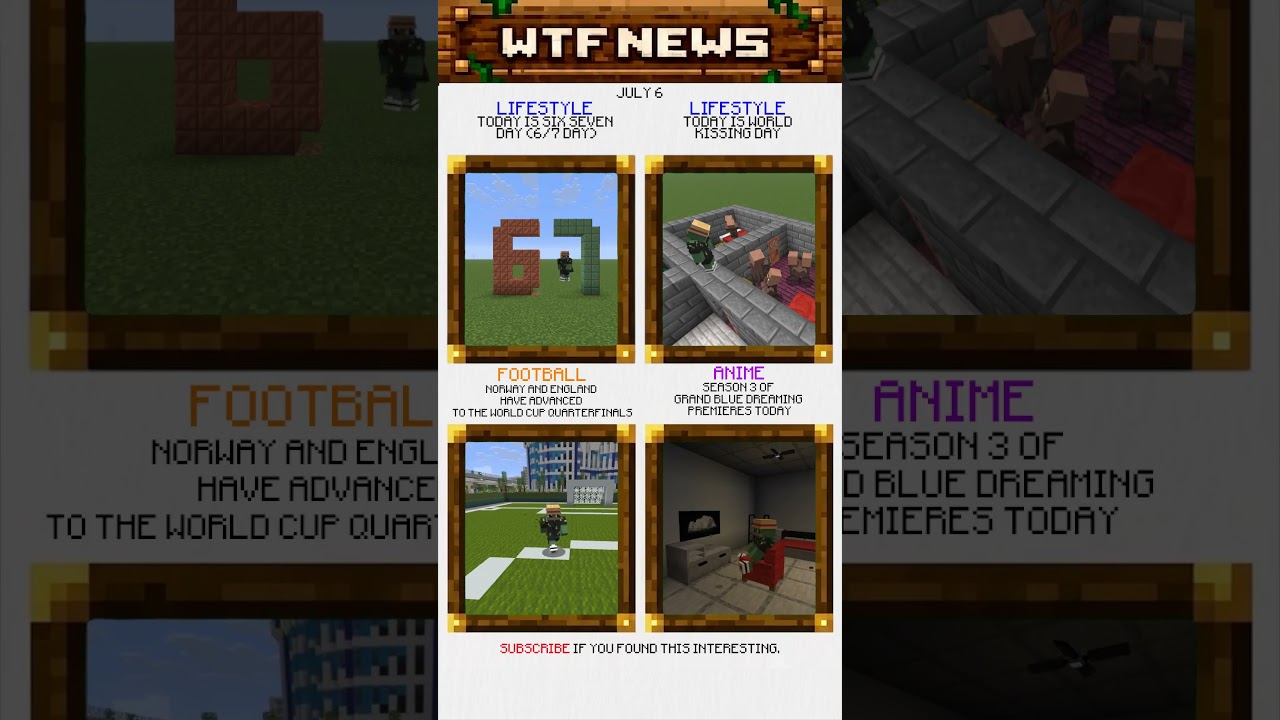 WTF NEWS - Minecraft Daily News | July 6 #shorts