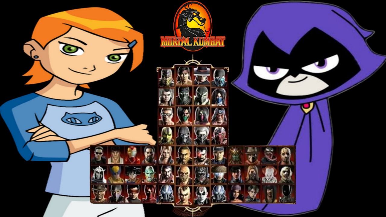Mortal Kombat 9 - GWEN TENNYSON & RAVEN MOD - NEW Expert Tag Ladder Gameplay