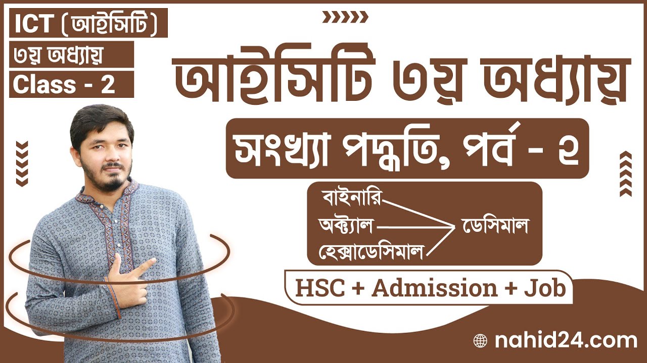 hsc ict chapter 3 || Part 2 || binary octal hexadecimal to decimal conversion || Nahid24