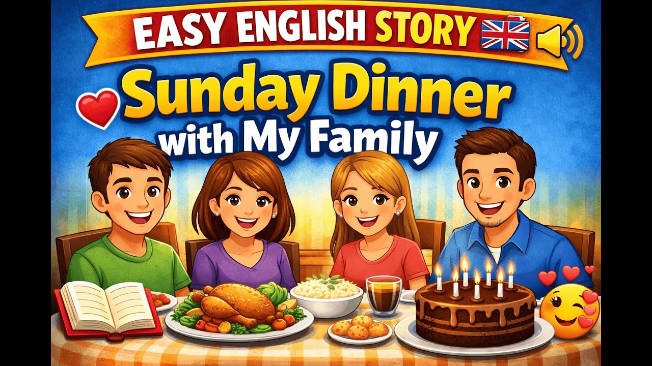 English Story for Beginners (A1–A2) | Sunday Dinner with My Family | Listening Practice