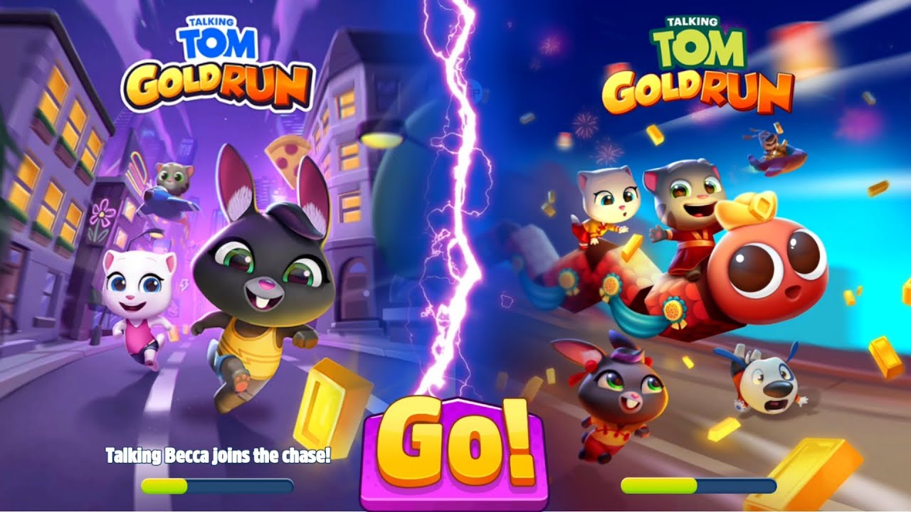 Talking Tom Gold Run Becca Update vs China Update - Carnival Angela vs Super Tom